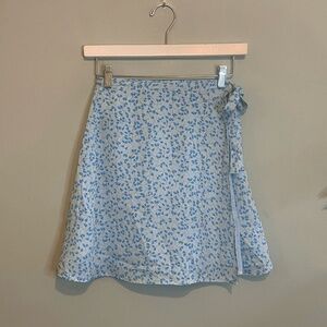 Vintage County Seat Womens Floral Wrap A Line Skirt Blue Size XS
